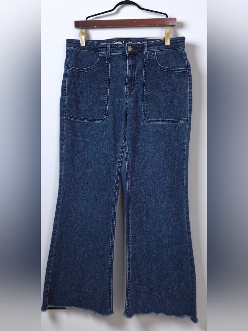 Mossimo High Rise Wide Leg Dark Wash Jeans Size 14"